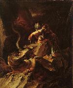 Salvator Rosa Jason Charming the Dragon oil